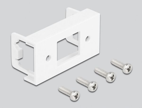 Delock - Nettverkskabel - RJ-45 (hunn) med mutre til RJ-45 (hunn) panelmonterbar - 5 m - S/FTP - CAT 6a - halogenfri, snap-in - svart/hvit