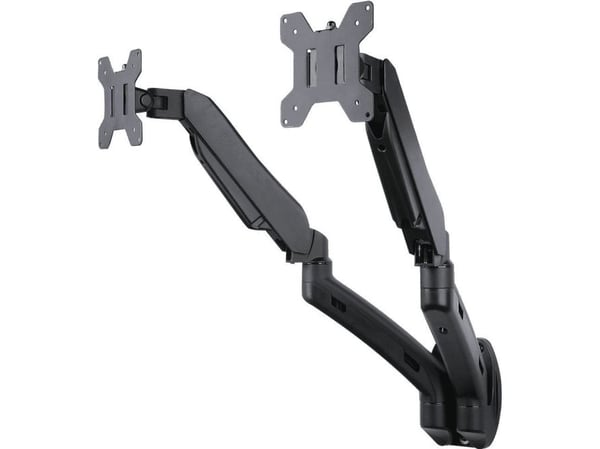 ART L-14GW - Brakett - justerbar arm - for 2 LCD-skjermer - metall - svart - skjermstørrelse: 13"-27" - veggmonterbar