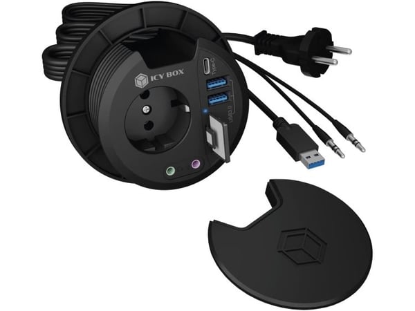 ICY BOX IB-HUB1430-CR, USB 3.2 Gen 1 (3.1 Gen 1) Type-A, 3,5 mm, USB 3.2 Gen 1 (3.1 Gen 1) Type-A, USB 3.2 Gen 1 (3.1 Gen 1) Type-C, MicroSD (Trans...