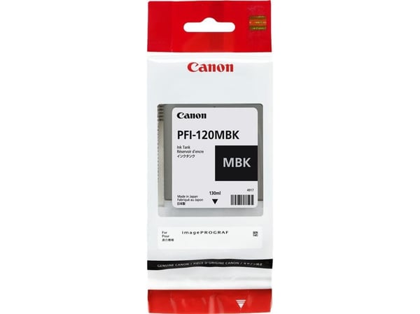 Canon PFI-120 MBK - 130 ml - matt svart - original - blekktank - for imagePROGRAF GP-200, GP-300, TM-200, TM-205, TM-300, TM-305