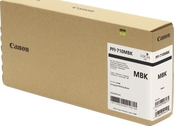 Canon PFI-710MBK, Mattamusta, Väriainepohjainen muste, 700 ml