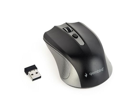 Gembird MUSW-4B-04-GB - Hiiri - optinen - 4 painiketta - langaton - 2,4 GHz - langaton vastaanotin (USB) - musta, avaruusharmaa - läpipainopakkaus ...