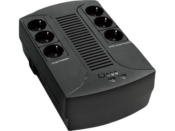 Power strip EuroCase 4 sockets 2xUSB black (EA200PLUS-850VA-EVO)