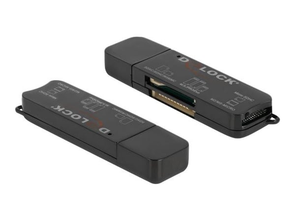 Delock - Kortleser (MS PRO, SD, MS Duo, MS PRO Duo, miniSD, RS-MMC, microSD, SDHC, miniSDHC, MS Micro, microSDHC, MS PRO-HG Duo, SDXC, microSDXC, m...