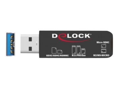Delock - Kortleser (MS PRO, SD, MS Duo, MS PRO Duo, miniSD, RS-MMC, microSD, SDHC, miniSDHC, MS Micro, microSDHC, MS PRO-HG Duo, SDXC, microSDXC, m...