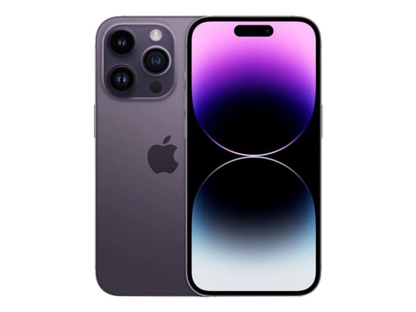 Apple iPhone 14 Pro - 5G smartphone - dual-SIM / Internminne 128 GB - OLED-skärm - 6.1" - 2556 x 1179 pixlar (120 Hz) - 3 st. bakre kameror 48 MP, ...