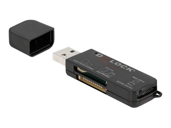 Delock - Kortleser (MS PRO, SD, MS Duo, MS PRO Duo, miniSD, RS-MMC, microSD, SDHC, miniSDHC, MS Micro, microSDHC, MS PRO-HG Duo, SDXC, microSDXC, m...