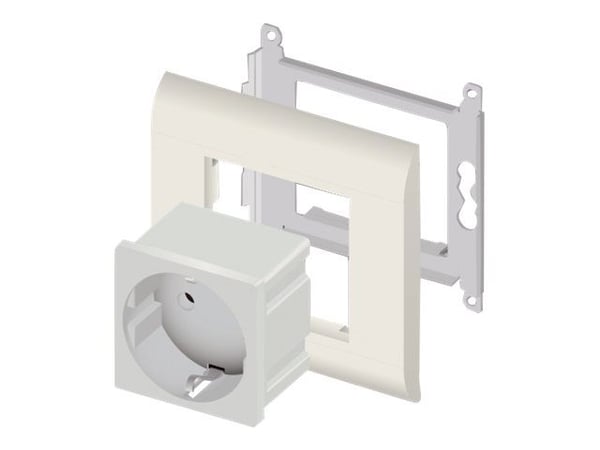 Delock - Easy 45 - eluttag - 2P+E - Typ F - med fönsterluckor - 1 eluttag - 16 A - AC 250 V - vit, RAL 9003