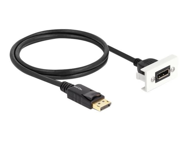 Delock - DisplayPort-kabel - DisplayPort (hann) til DisplayPort (P) - DisplayPort 1.4 - 1 m - hvit, RAL 9003