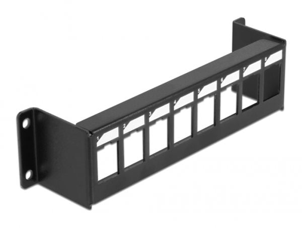 Delock Keystone monteringspanel - patchpanel (tomt) - utenpåliggende montering - svart - 8 porter