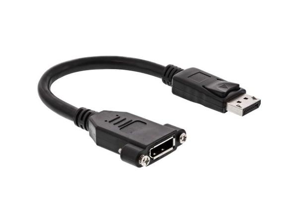 INLINE - DisplayPort-sovitin - DisplayPort (M) - DisplayPort (W) - 20 cm - 4K-tuki - Musta