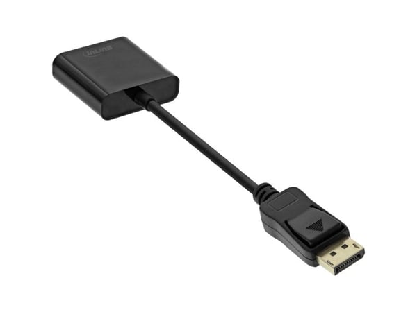 InLine 17197B, 0.15 m, VGA (D-Sub), DisplayPort, urosliitin, naarasliitin, kultainen