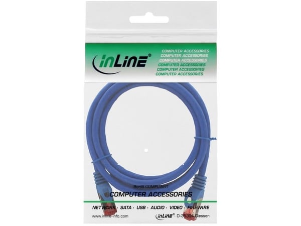 InLine 76933B, 0,3 m, Cat6, S/FTP (S-STP), RJ-45, RJ-45, Sininen