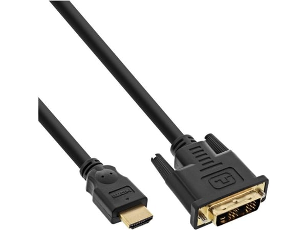 InLine 17658P, 0,3 m, HDMI Type A (Standard), DVI, Hankjønn, Hankjønn, Gull