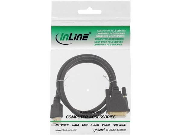 InLine 17658P, 0,3 m, HDMI Type A (Standard), DVI, Hankjønn, Hankjønn, Gull