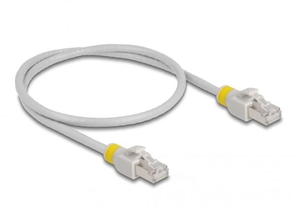 Delock - Koppeledning - RJ-45 (hann) til RJ-45 (hann) - 50 cm - 6 mm - S/FTP - CAT 6a - halogenfri - grå