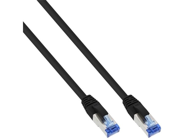 InLine 76815S, 15 m, Cat6a, S/FTP (S-STP), RJ-45, RJ-45, Svart