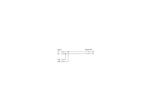 InLine 18819B, 6 m, TAE-N, RJ12, Sort, Hankjønn, Hankjønn