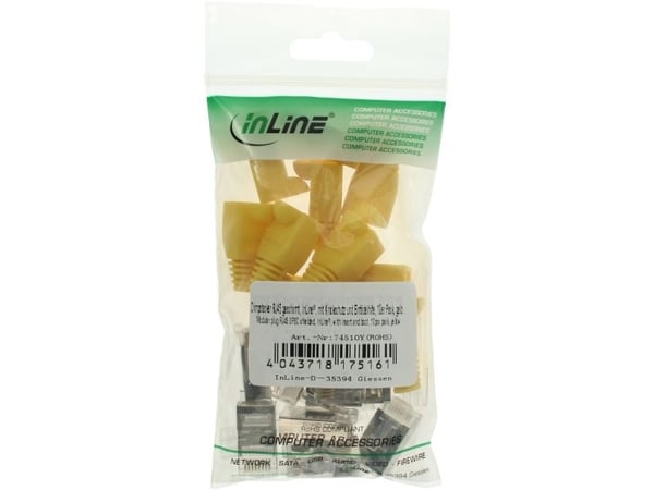 InLine 74510Y, Gult, Plast, 38 g, 10 stykker, 70 mm, 123 mm