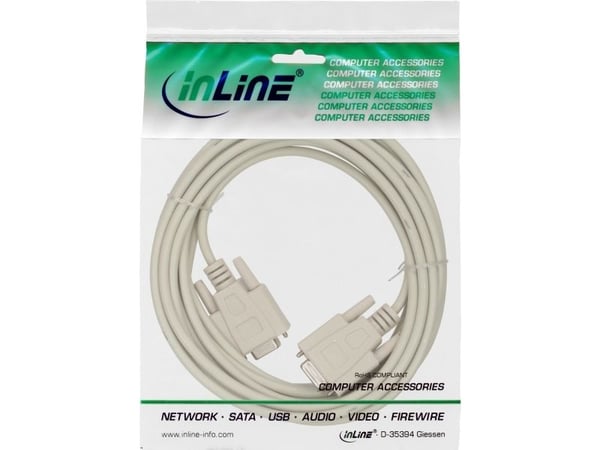 InLine 12225, Beige, 5 m, DB9, DB9, Naaras, Naaras
