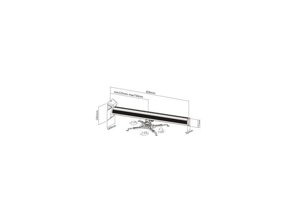InLine 23139A, 16 kg, -20 - 20°, -15 - 15°, 30°, Metall, Svart