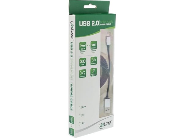 InLine 31730R, 3 m, Micro-USB B, USB A, USB 2.0, Hanstik/Hanstik, Lajittelu
