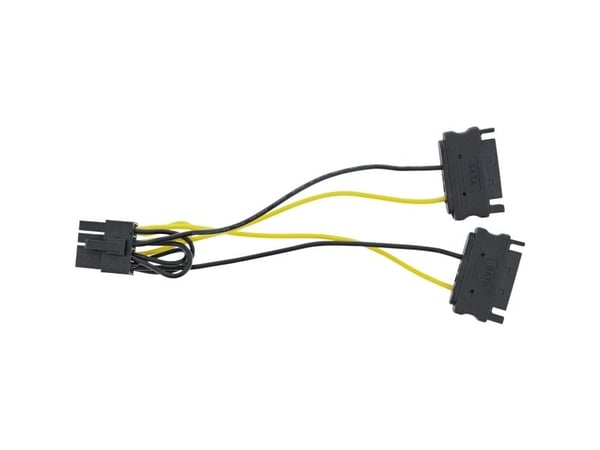 InLine 26628D, 2 x SATA 155-pin, PCI-E (8-pin), 0,15 m, Hankjønn, Hunkjønn, Rett