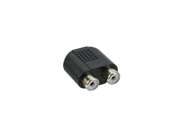 InLine 99338, 3.5mm jack female mono, 2xRCA, Svart