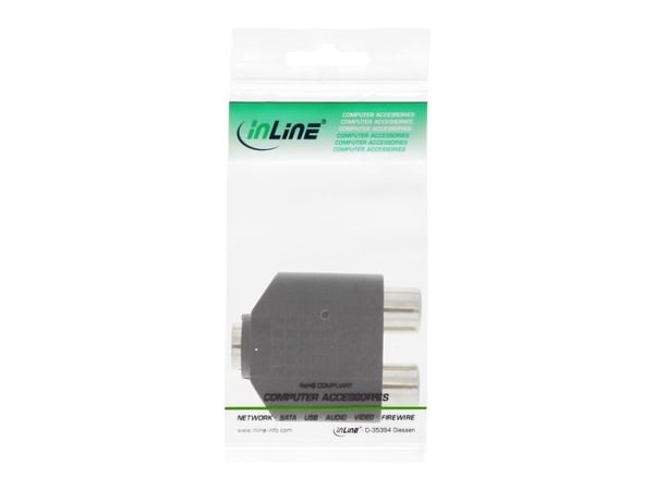 InLine 99338, 3.5mm jack female mono, 2xRCA, Svart