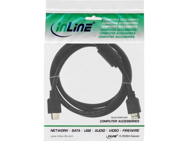 InLine 17611, 1,5 m, HDMI Typ A (standard), HDMI Typ A (standard), 5 Gbit/s, Svart