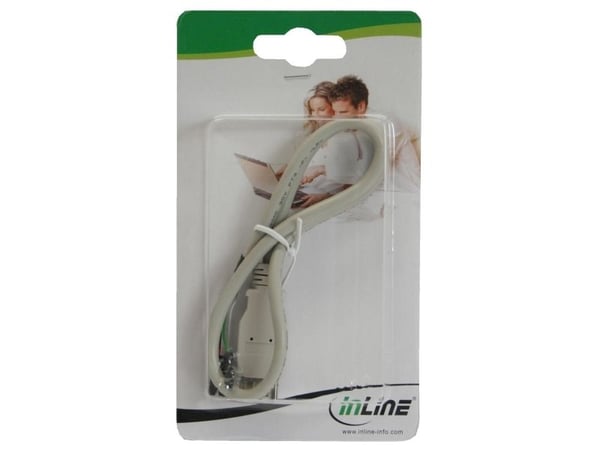 InLine 33440L, 0,4 m, USB A, USB 2.0, Hanstik/Hanstik, Beige