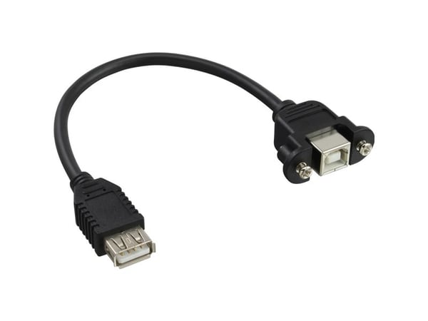 InLine 33441F, 0,2 m, USB A, USB B, Svart