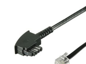 Goobay 68537, 10 m, TAE-F, RJ11, Sort, Hankjønn, Hankjønn
