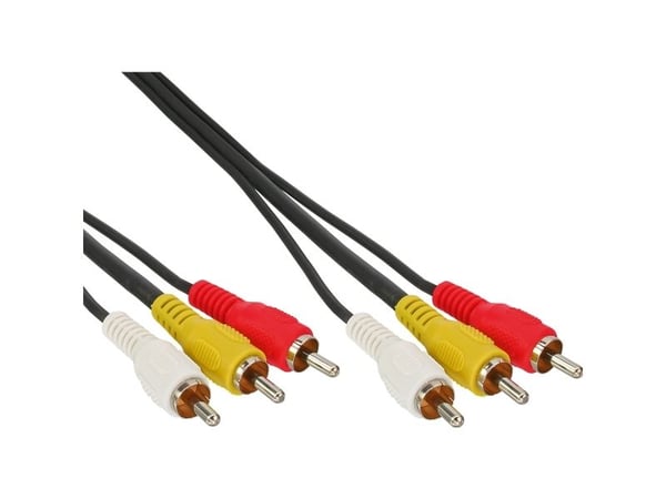 InLine 89650, 3 x RCA, 0,5 m, Svart