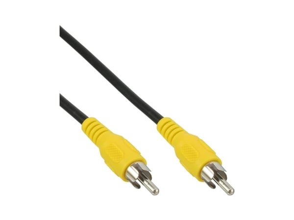 InLine - videokabel - 1 x cinch (M) - 1 x cinch (M) - 0,5 m - svart - kontakt farge: gul (89937B)