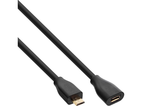 InLine 32730P, 3 m, Micro-USB B, Micro-USB B, USB 2.0, uros-/naarasliitin, musta