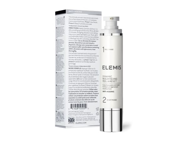 Elemis Dynamic Resurfacing Peel & Reset, Kvinna, Alla hudtyper, Ger lyster, Näringsgivande, Utjämnande, 1 styck, Pumpflaska, Aqua/Water/Eau, Glycer...