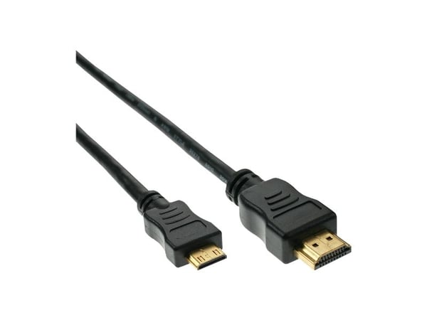 InLine 17456P, 0,3 m, HDMI-tyyppi A (vakio), HDMI Type C (Mini), 10,2 Gbit/s, Musta