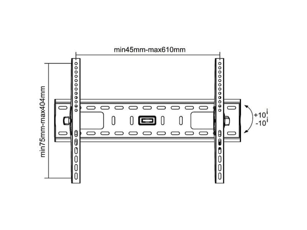 Inline veggbrakett 23117A 32' - 60''