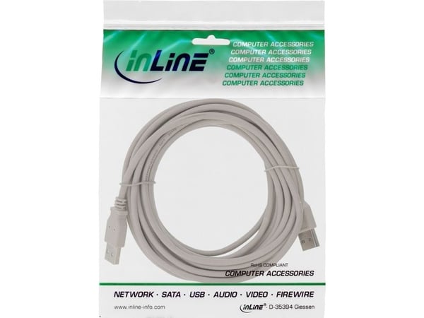 InLine 34303H, 0,3 m, USB A, USB A, USB 2.0, Beige
