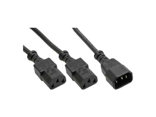InLine 16657K, 3 m, C14 coupler, 2 x C13-koppling