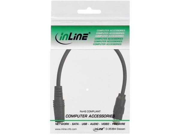 InLine 99303I, 3.5mm, Hunkjønn, 3.5mm, Hunkjønn, 0,2 m, Sort