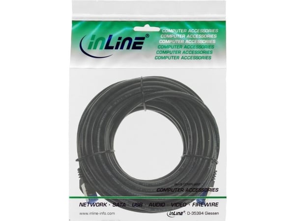 InLine 73805S, 5 m, Cat6a, S/FTP (S-STP), RJ-45, RJ-45, Svart