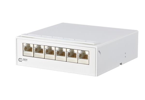 METZ CONNECT 130862-21-E, 10 Gigabit Ethernet, RJ-45, Cat6, Hvit, 121,5 mm, 37,7 mm