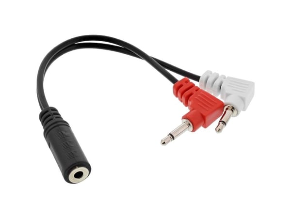 InLine 99313I, 2 x 3.5mm, Hankjønn, 3.5mm, Hunkjønn, 0,15 m, Svart