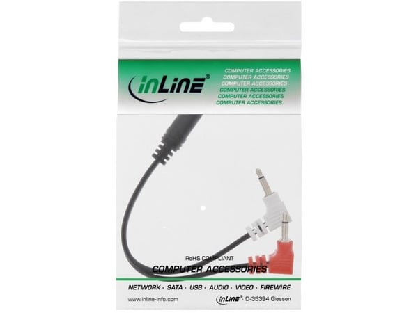 InLine 99313I, 2 x 3.5mm, Hankjønn, 3.5mm, Hunkjønn, 0,15 m, Svart