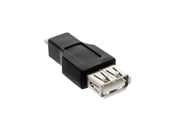 InLine 31608, USB A female, USB-A, Svart
