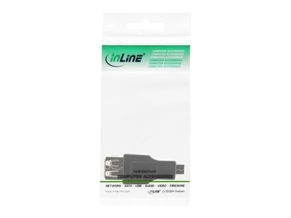InLine 31608, USB A female, USB-A, Svart