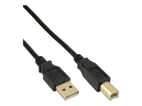 InLine 34505S, 0,5 m, USB A, USB B, USB 2.0, uros-/urosliitin, musta