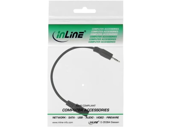 InLine 99308G, 2,5 mm, uros, 3,5 mm, naaras, 5 m, musta